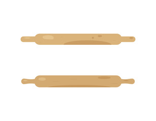 Set of flat rolling pins for rolling out dough isolated on white background.
Vector eps 10 for pastry shops, pastry shops and confectioner's tools.