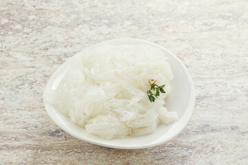 Glass asian noodles in the bowl