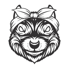 Fototapeta premium squirrel headband bandana line art. Farm Animal. squirrel logos or icons. vector illustration