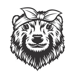 Beaver headband bandana line art. Farm Animal. Beaver logos or icons. vector illustration - obrazy, fototapety, plakaty
