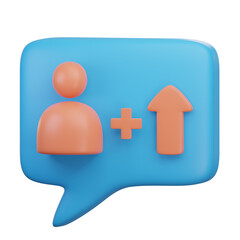 Fototapeta premium 3d icon of gain followers. Marketing and Advertising Illustration.