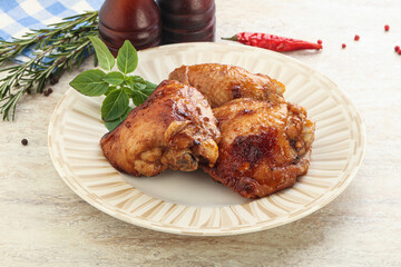 Roasted chicken leg with spicy sauce
