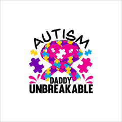 Fototapeta na wymiar Autism Day t-shirt EPS file
