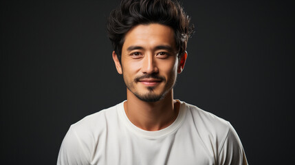 Fototapeta premium Portrait of asian man, Generative AI