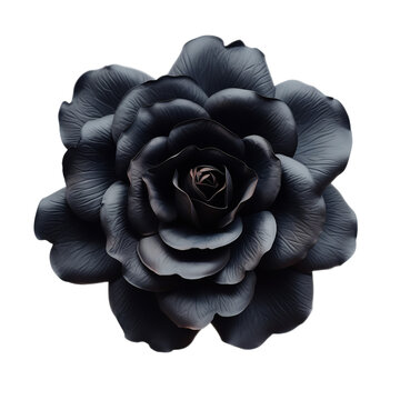 Black Rose Isolated On White