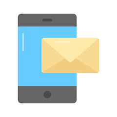 envelope with mobile, vector design of mobile conversation in modern style