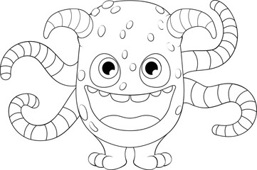 A monster alien cute friendly cartoon funny character or creature mascot © Christos Georghiou