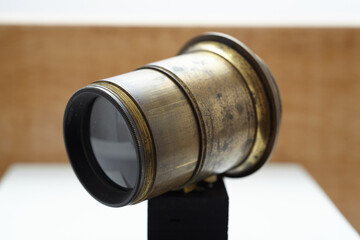 Old type movie projection lens petzval laterna magica