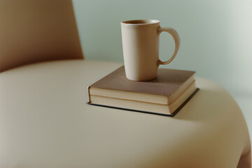cup of coffee and book, Generative AI