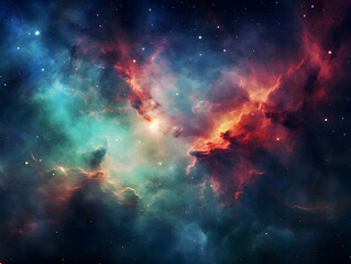 Obraz na płótnie Canvas Space nebula, colorful galaxy, cosmic space
