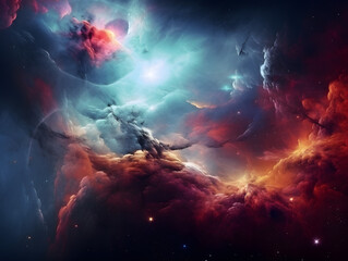 Fototapeta na wymiar Space nebula, colorful galaxy, cosmic space