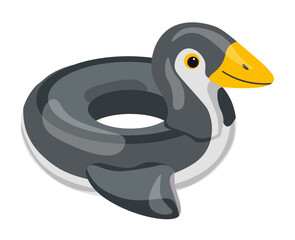 Inflatable balloon or lifebuoy, penguin shape