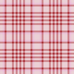 Plaid seamless pattern in red. Check fabric texture. Vector textile print.