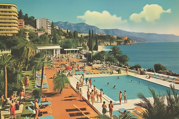 vintage postcard from sunny italy 1960 vibes ai generated art
