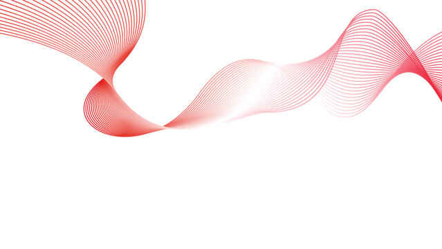 abstract wavy tech lines isolated white red flag gradient background