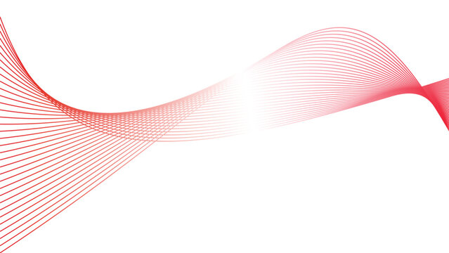 abstract wavy tech lines isolated white red flag gradient background