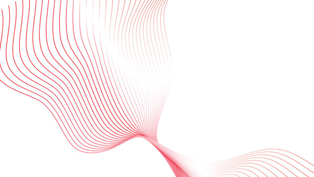 abstract wavy tech lines isolated white red flag gradient background