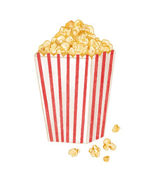 pop corn movie symbol watercolor