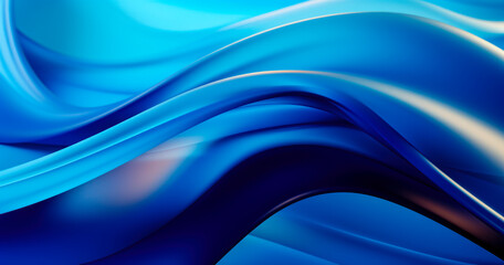 Abstract 3D blue fluid twisted wavy glass morphism. Design visual element for background, wallpaper, banner, cover, poster or header