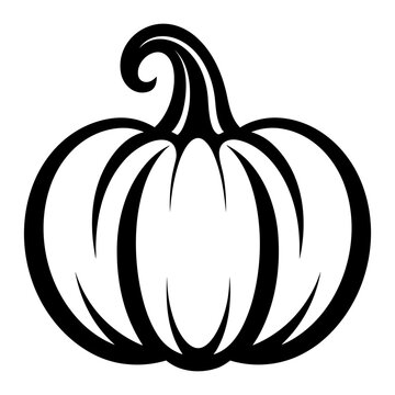 recommend clip art: Pumpkin black silhouette outline isolated