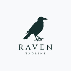 Raven logo design vector illustration