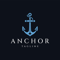Anchor logo design vector illustration