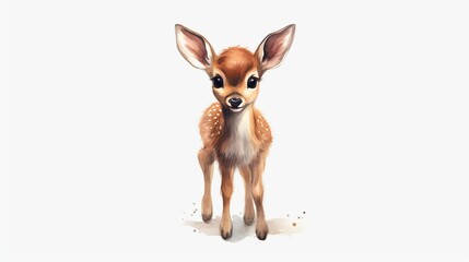 baby fawn, watercolor style Generative AI