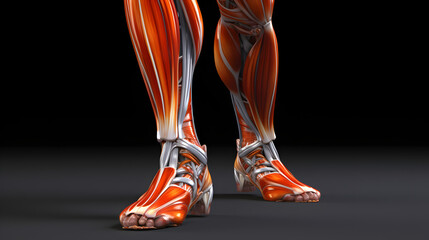 Fototapeta na wymiar Conceptual 3D human front upper leg muscle anatomy