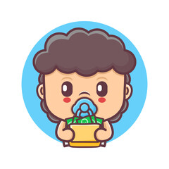 cute baby cartoon with money box