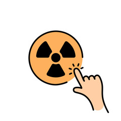 Launch nuclear weapon button and finger pushed