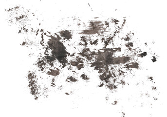 Black watercolor hand painted brush strokes isolated on white background and texture (with clipping path) photo