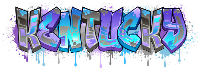 Graffiti Styled Vector Graphics Design - Kentucky