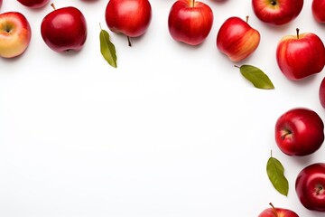 Apples in Isolated Frame on White Background. Generative AI