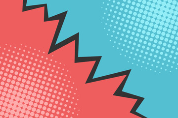 Versus comic book background. Vector backdrop in retro pop art style. Banner split into two parts. - obrazy, fototapety, plakaty