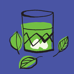 Coctail Mojito. Hand drawin ink style. Vector design. EPS 10 vector 