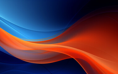 Fototapeta premium Blue and orange wavses abstract wallpaper background for desktop
