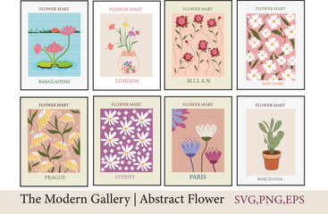 Fototapeta na wymiar The Modern Gallery Abstract Flower Design