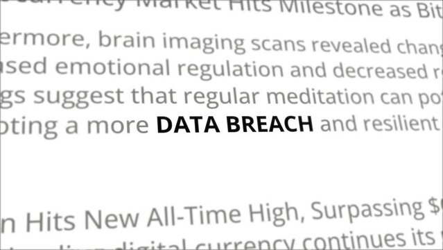 Data breach news headline in different articles