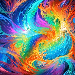 Photo sur Plexiglas Mélange de couleurs Vibrant Rhythms Dance on Abstract Canvas