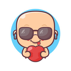 cool baby cartoon with love balloons