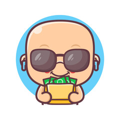 cool baby cartoon with money box