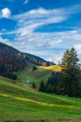 autumn in the mountains, colorful autumn landscape
