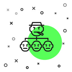 Black line Mafia icon isolated on white background. Boss and gangsters. Vector