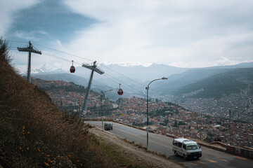 cable cars over the city of La Paz