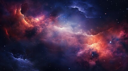 Obraz premium Abstract colorful space background with nebula, stars and planets