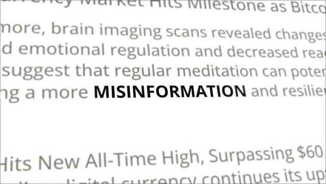 Misinformation news headline in different articles