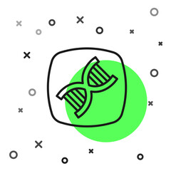 Black line DNA symbol icon isolated on white background. Vector