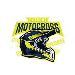 a motocross helmet vector illustration