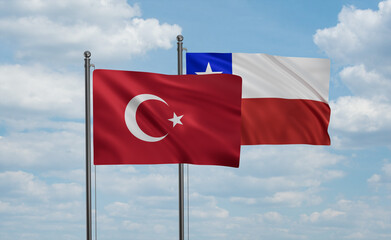Chile and Turkey flag