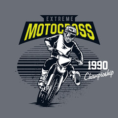 rider on a motocross vector illustration